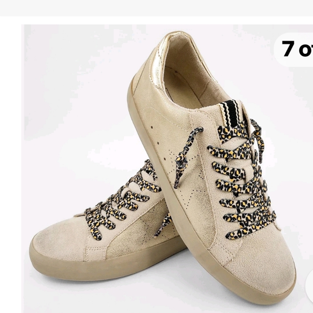 SZ 6 WOMENS SHU SHOP MIA GOLD STAR FASHION SNEAKER